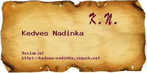 Kedves Nadinka névjegykártya